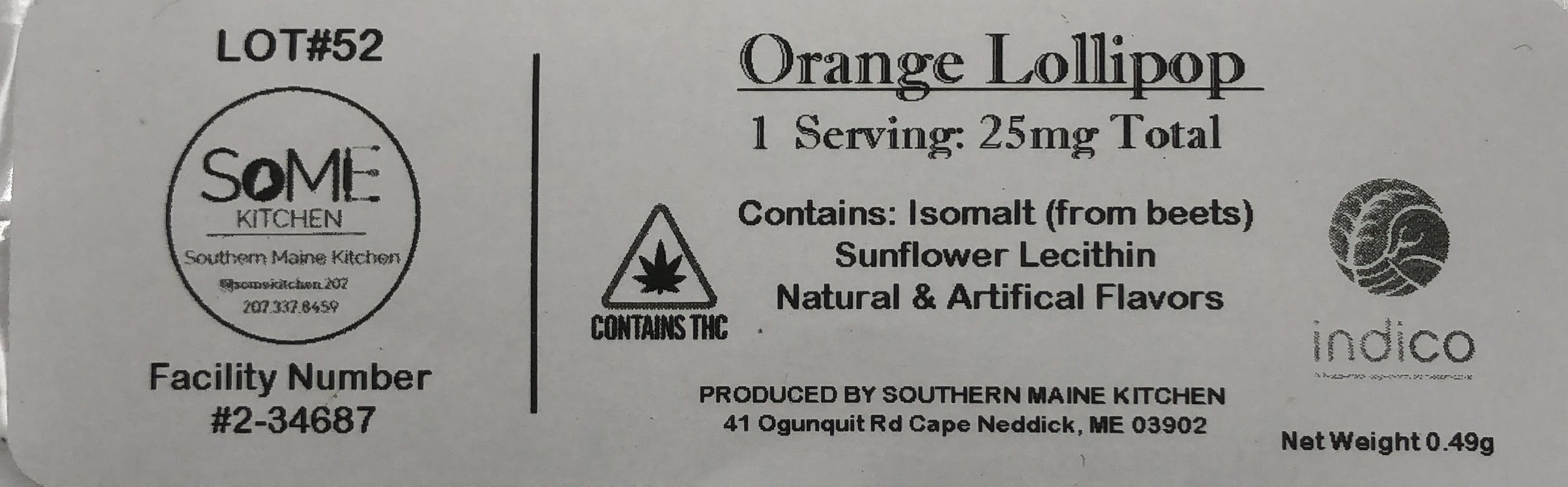 Indico - 25mg Orange Lollipop - 1