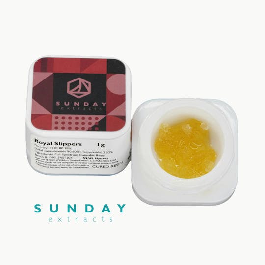 Sunday Extracts - 1g Concentrate Cured Resin - Royal Slippers - 1
