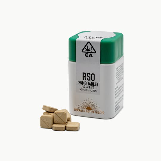 Emerald Bay Extracts - 1:1 Tropical Blue Coast | 25mg Tablet | 1000mg Package | CBD | RSO - 1
