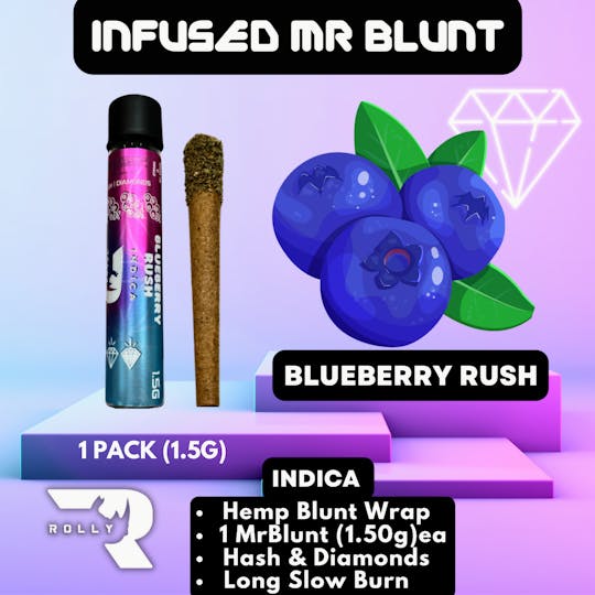 ROLLY - MR BLUNT BLUEBERRY RUSH 1.5G | DIAMOND INFUSED ROLLY - 1