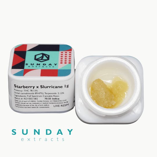 Sunday Extracts - 1g Concentrate Live Resin - Star Berry x Slurricane - 1
