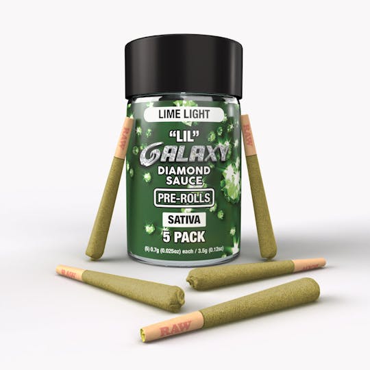 Galaxy - Lime Light (Sativa) Galaxy Mini 5-pack 3.5G Diamond Infused Prerolls - 1