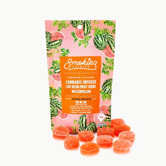 Smokiez Edibles - Watermelon Indica 100mg Live Resin Fruit Chews - CO - 1