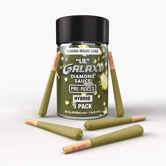 Galaxy - Banana Magic Cake (Hybrid) Galaxy Mini 5-pack 3.5G Diamond Infused Prerolls - 1