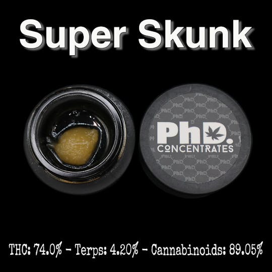 Pharmicated - PhD Concentrate 1 gram - Super Skunk Badder-74% THC - 1