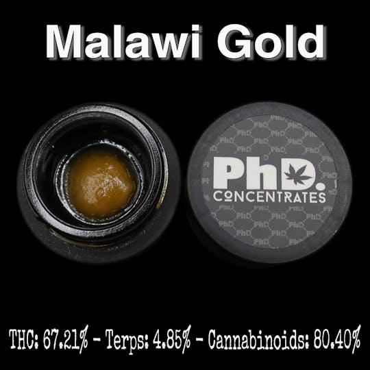 Pharmicated - PhD Concentrate 1 gram - Malawi Gold Badder - 67.21% THC - 1