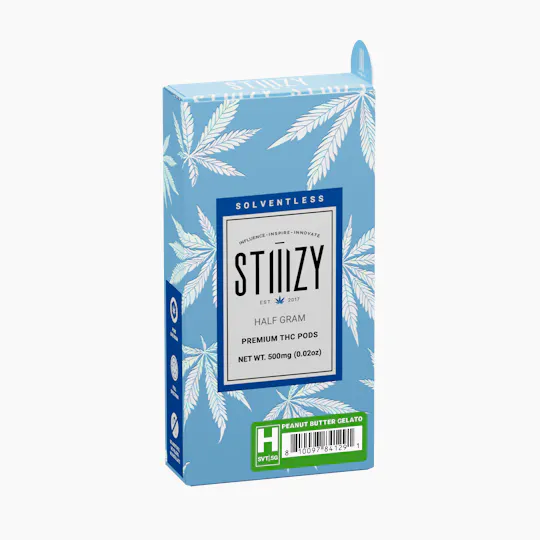STIIIZY - Vape Cartridge - PEANUT BUTTER GELATO .5G Solventless Live Rosin Pod - 1