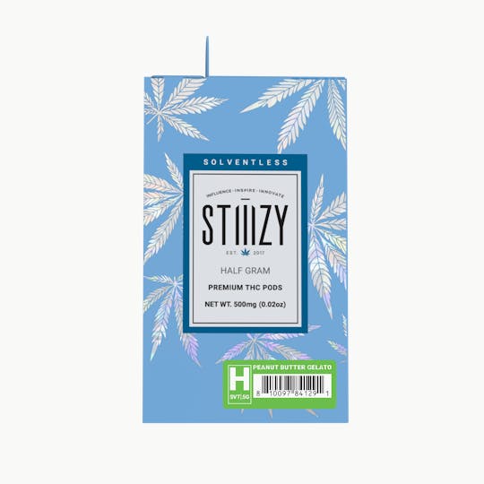 STIIIZY - Vape Cartridge - PEANUT BUTTER GELATO .5G Solventless Live Rosin Pod - 1