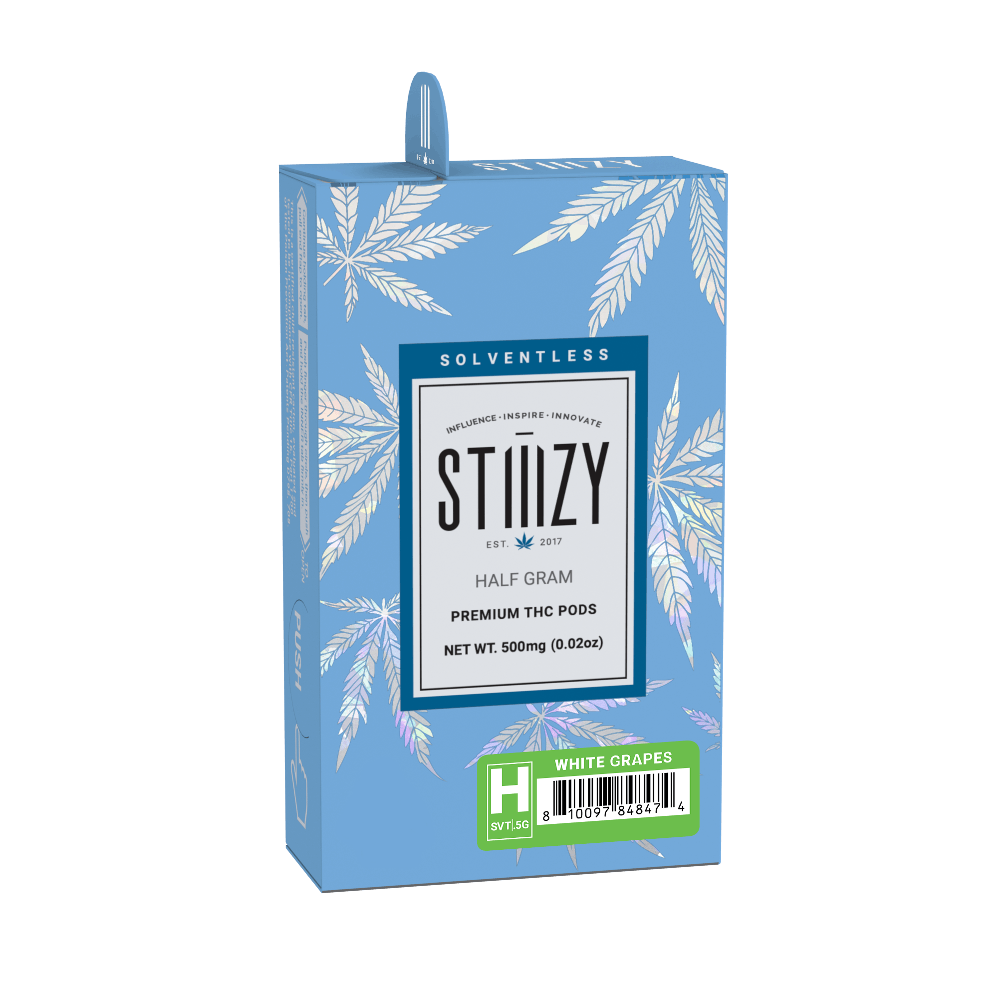 STIIIZY - Vape Cartridge - WHITE GRAPES .5G Solventless Live Rosin Pod - STIIIZY - 1