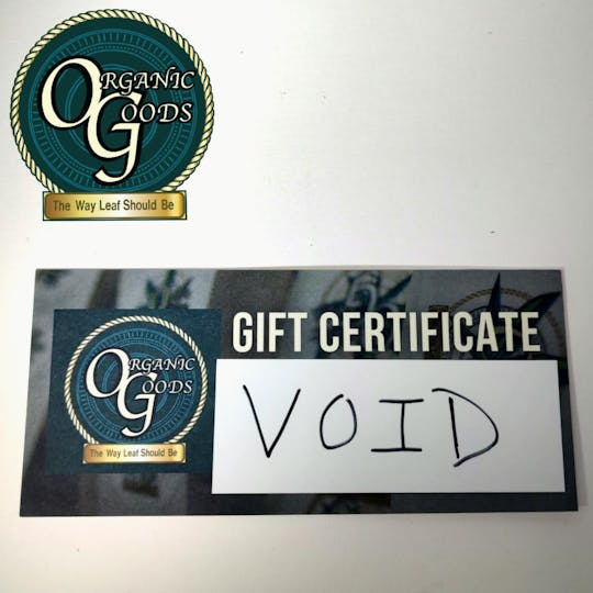 Organic Goods - Organic Goods Gift Certificate - 1