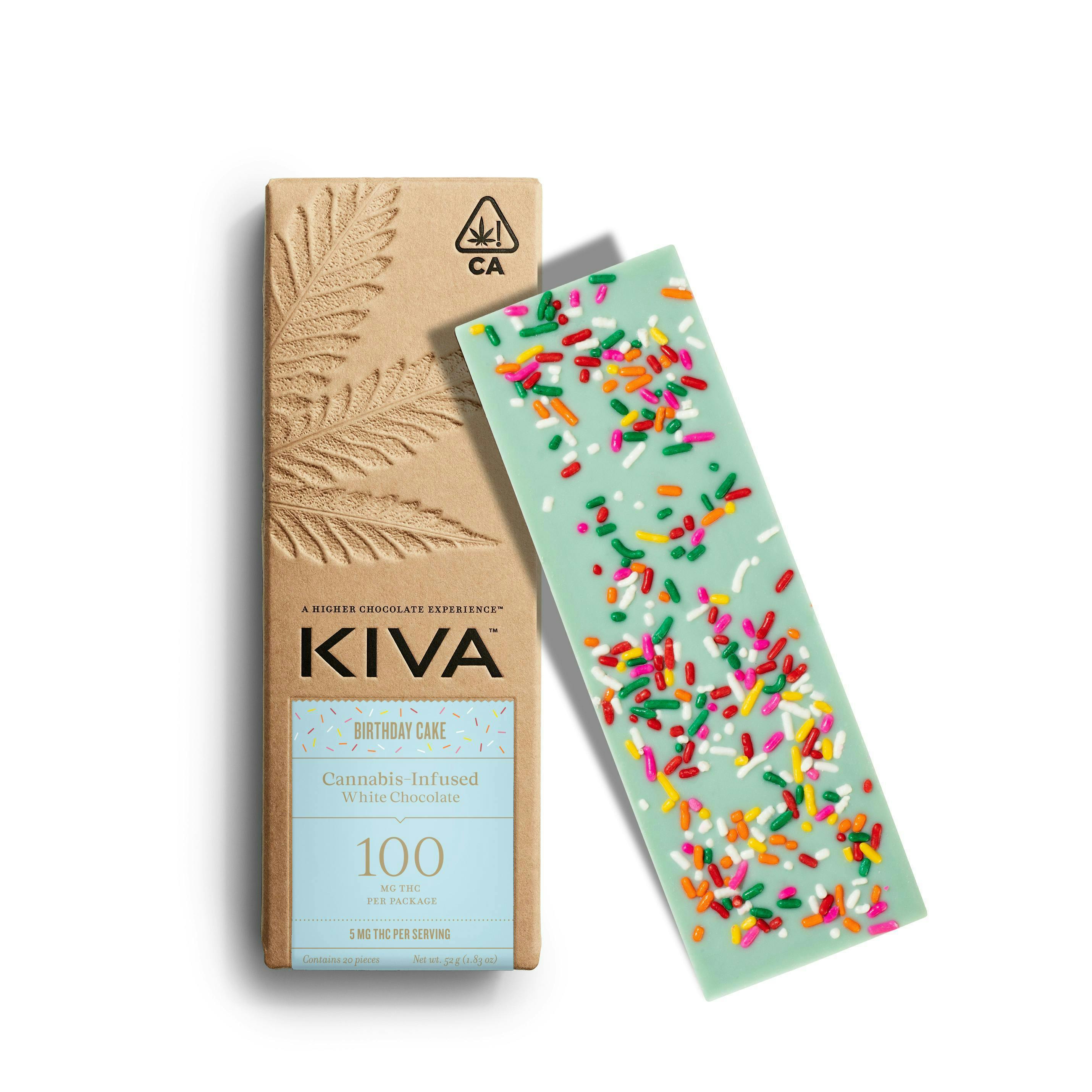 Kiva Confections - Kiva | Birthday Cake White Chocolate Bar | 100mg | 20ct | 5mg/ea - 1