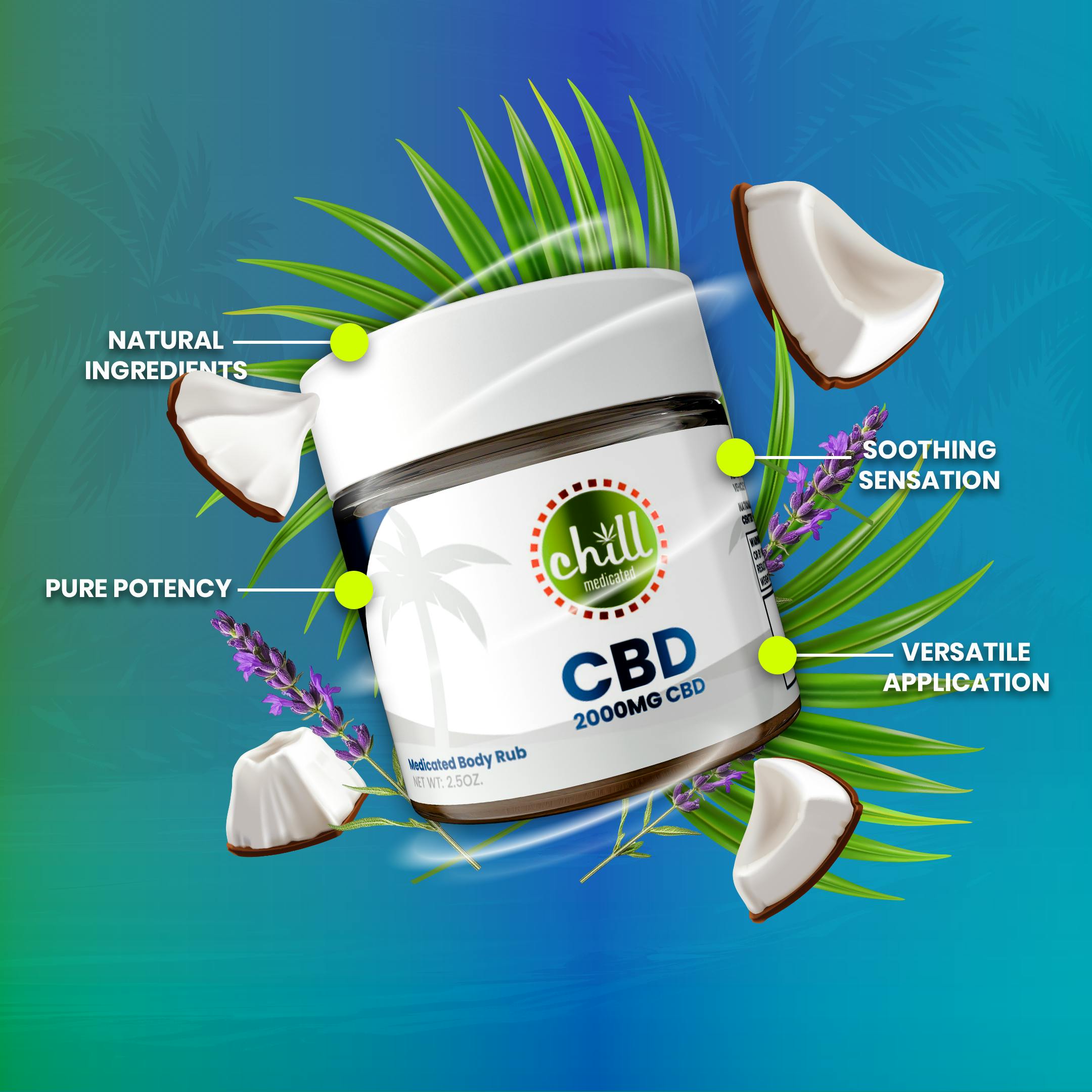 Chill Medicated - 2000mg CBD | CBD Body Rub | Chill Medicated | MED - 1