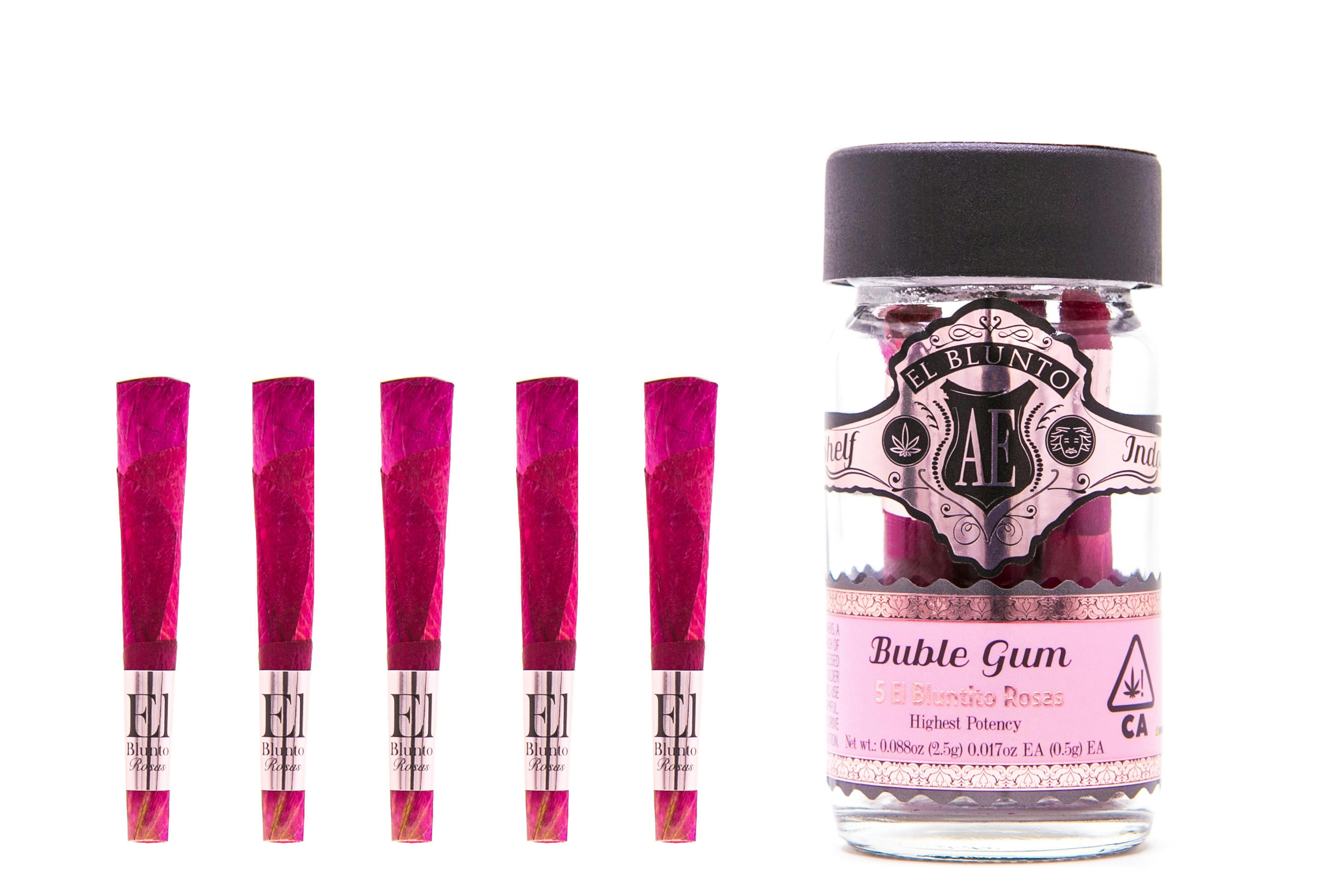 El Blunto by Albert Einstone's - El Bluntito 5-Pack Rosas - Buble Gum - 5 x 0.5G [Mini Rose Joints] - 1