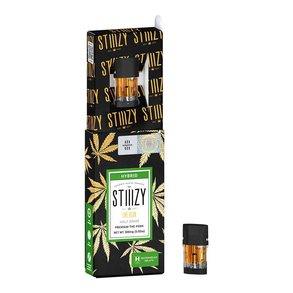 STIIIZY - Vape Cartridge - WATERMELON GELATO .5G Live Resin Pod - STIIIZY - 1