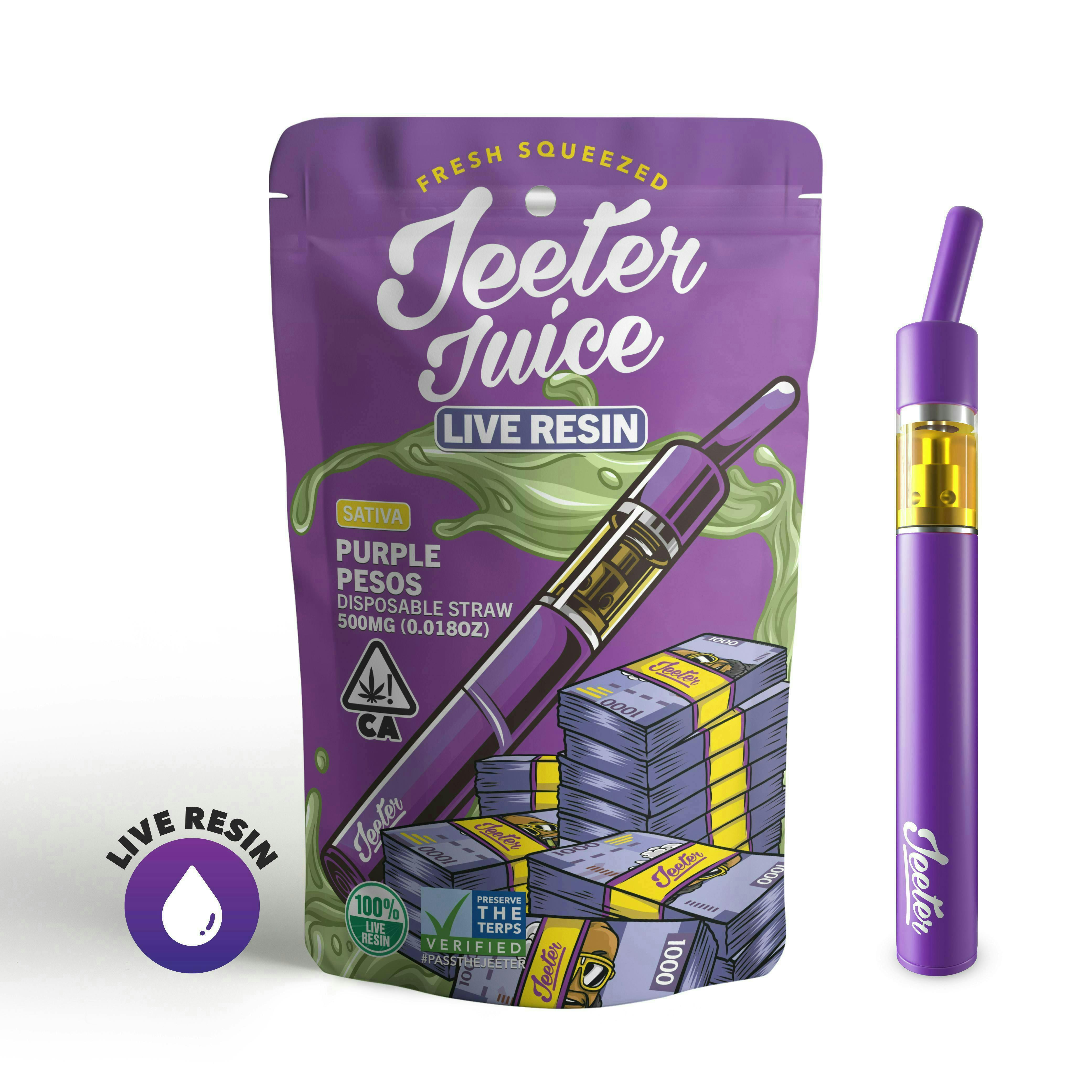 Jeeter - Jeeter | Purple Pesos | Live Resin Straw Disposable | 0.5g - 1