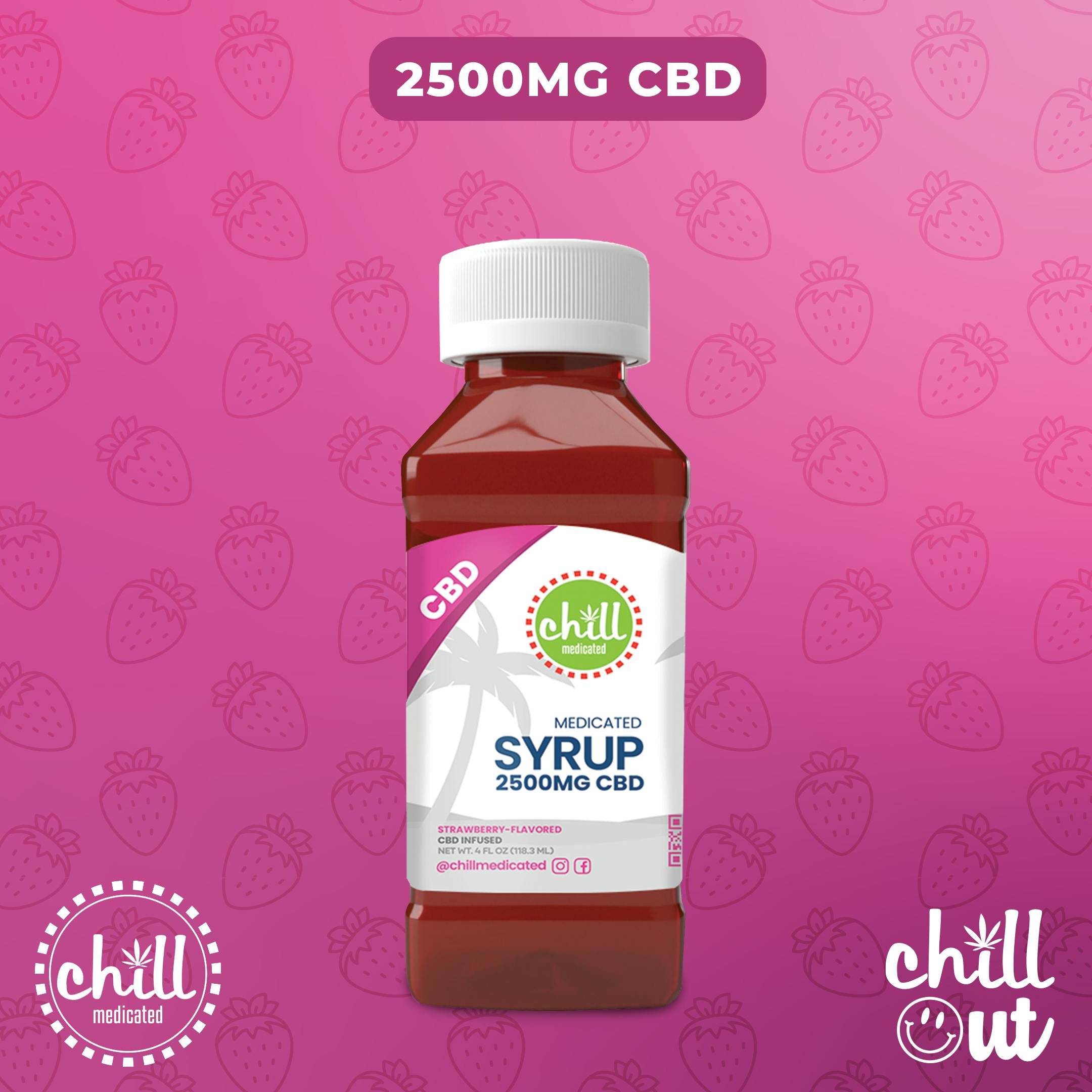 Chill Medicated - Strawberry | 2500MG CBD Syrup | Chill Medicated | REC - 1