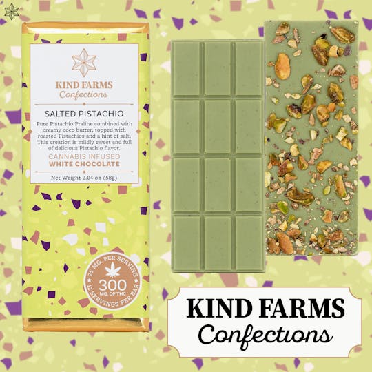 Kind Farms Reserve - Salted Pistachio Bar 300mg THC - Kind Farms Confections - 1