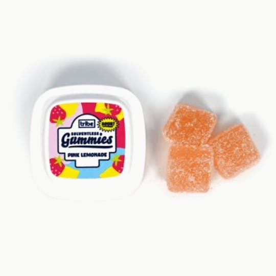 Tribe - Solventless Gummies - Sour Pink Lemonade - Indica - 33mg/piece 363mg Total - 1