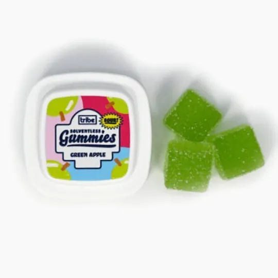 Tribe - Sativa | Sour Green Apple Solventless Gummies | 363mg | 11ct | 33mg/ea - 1