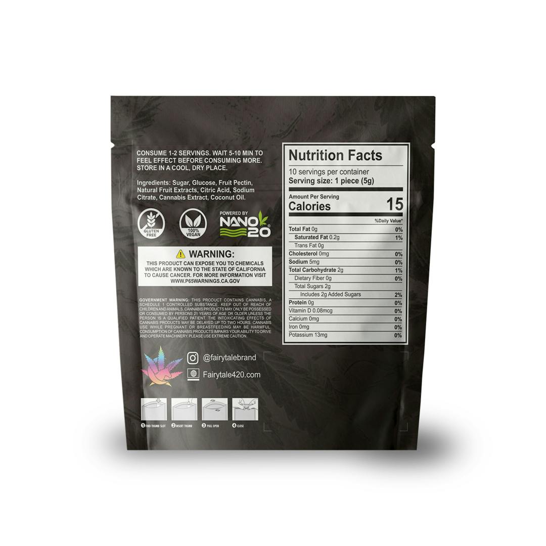 Fairytale - FAIRYTALE EDIBLES | "Mango" 100MG Total, 100% VEGAN, NANO THC! - 1