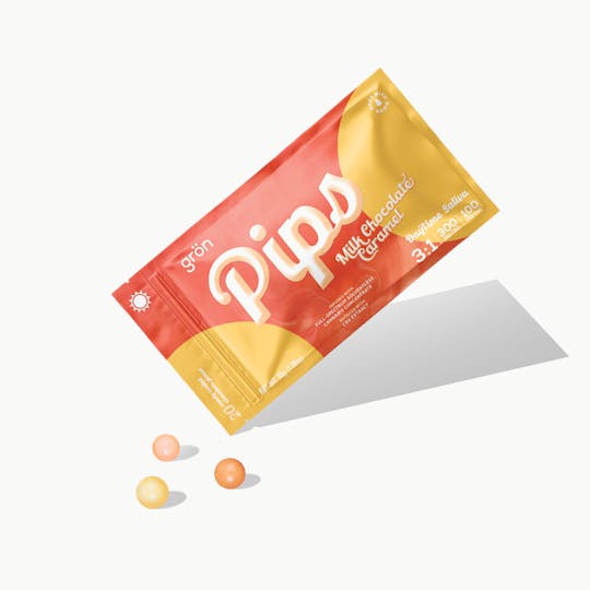 Grön Edibles - 3:1 Milk Chocolate Caramel Pips - CBG/THC - Daytime Sativa - 1