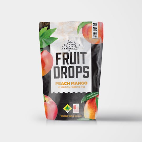 Hot Sugar! - Sativa Live Resin Fruit Drops - Sour Peach Mango (100mg) - 1