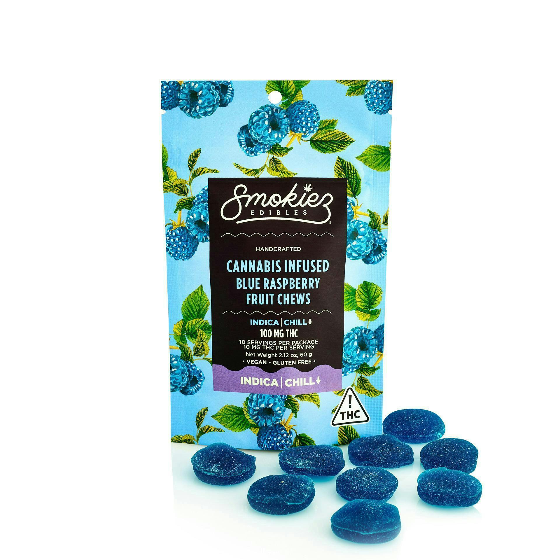 Smokiez Edibles - Blue Raspberry Fruit Chews | 100mg | 10ct | 10mg/ea - 1