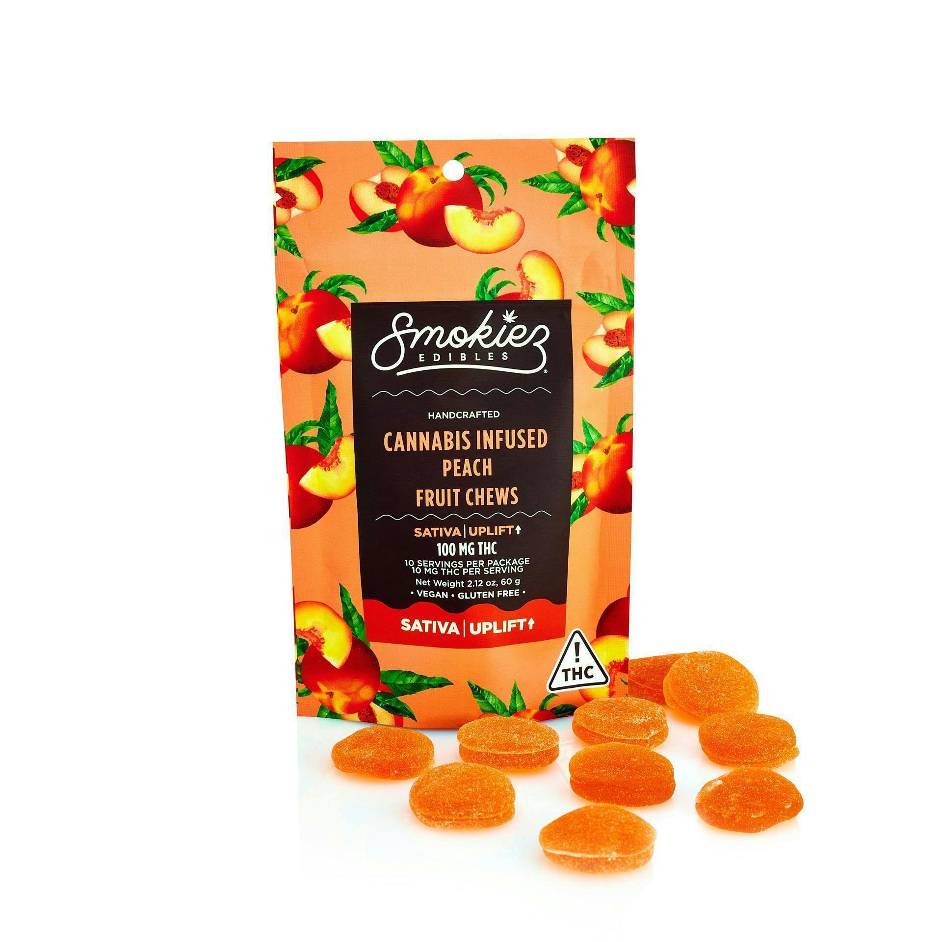 Smokiez Edibles - Peach Fruit Chews | 100mg | 10ct | 10mg/ea - 1