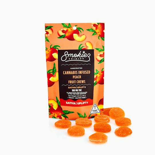 Smokiez Edibles - Peach SATIVA Fruit Chews, 100 mg THC - NV - 1