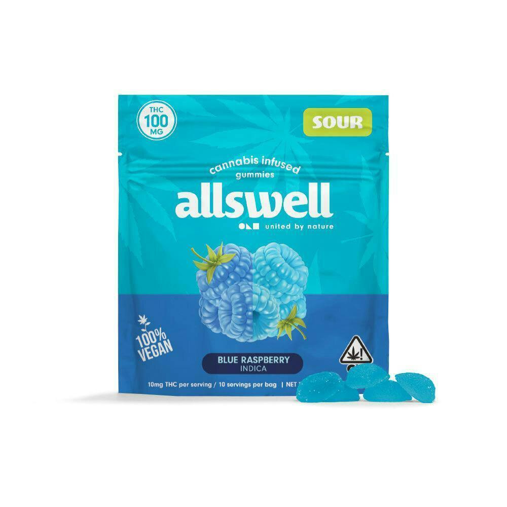 Allswell - Sour Blue Raspberry Gummies [100mg] - 1