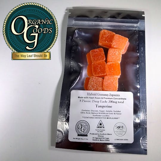 Organic Goods - 200mg Hybrid Tangerine Gummies w/ Hash Rosin + Premium Concentrates - 1