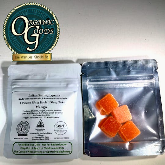 Organic Goods - OG Gummies w/Hash Rosin & Premium Concentrates Indica Mango 100 MG - 1