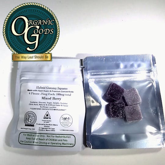 Organic Goods - OG Gummies with Hash Rosin & Premium Concentrates Hybrid Mixed Berry 100 MG - 1