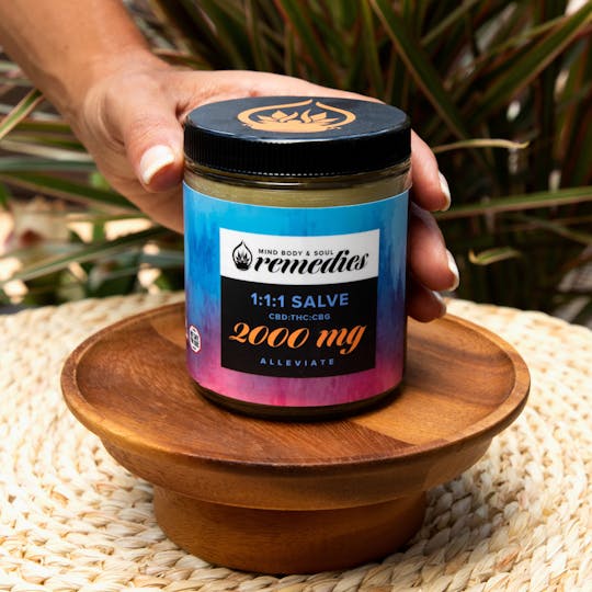 Mind Body & Soul Support - Alleviate 8 oz 2000mg 1:1:1 THC:CBD:CBG Salve - 1