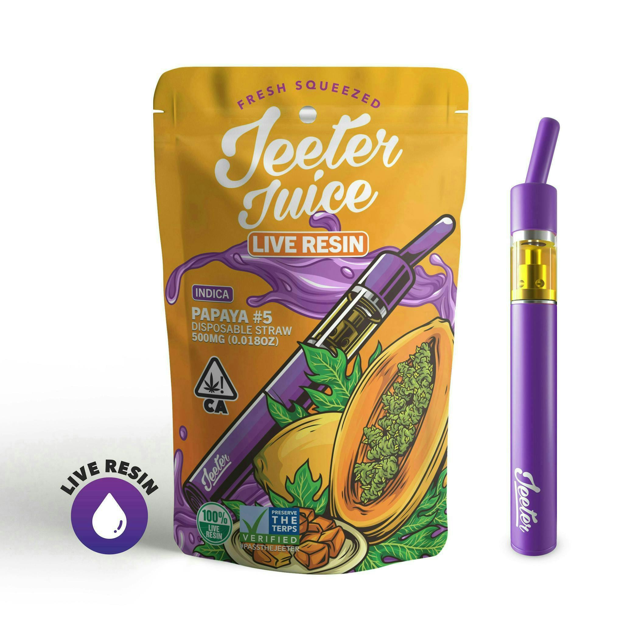 Jeeter - Jeeter | Papaya #5 | Live Resin Straw Disposable | 0.5g - 1