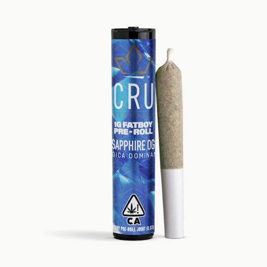 CRU Cannabis - Sapphire OG (1G Fatboy Pre-Roll) - 1