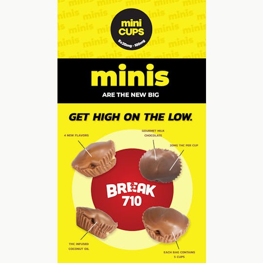 Covert Cups - MINIS Break 710 - 100MG Chocolate Cups - Covert Cups - REC - 1