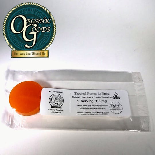 Organic Goods - Tropical Punch Lollipop made with Hash Rosin and Premium Concentrate 100mg - 1