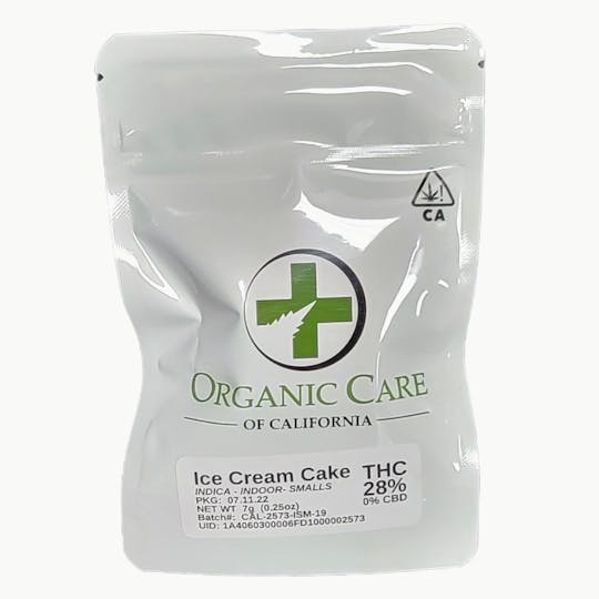 Organic Care of California - (28%) Ice Cream Cake (7g) INDICA Greenhouse - 1