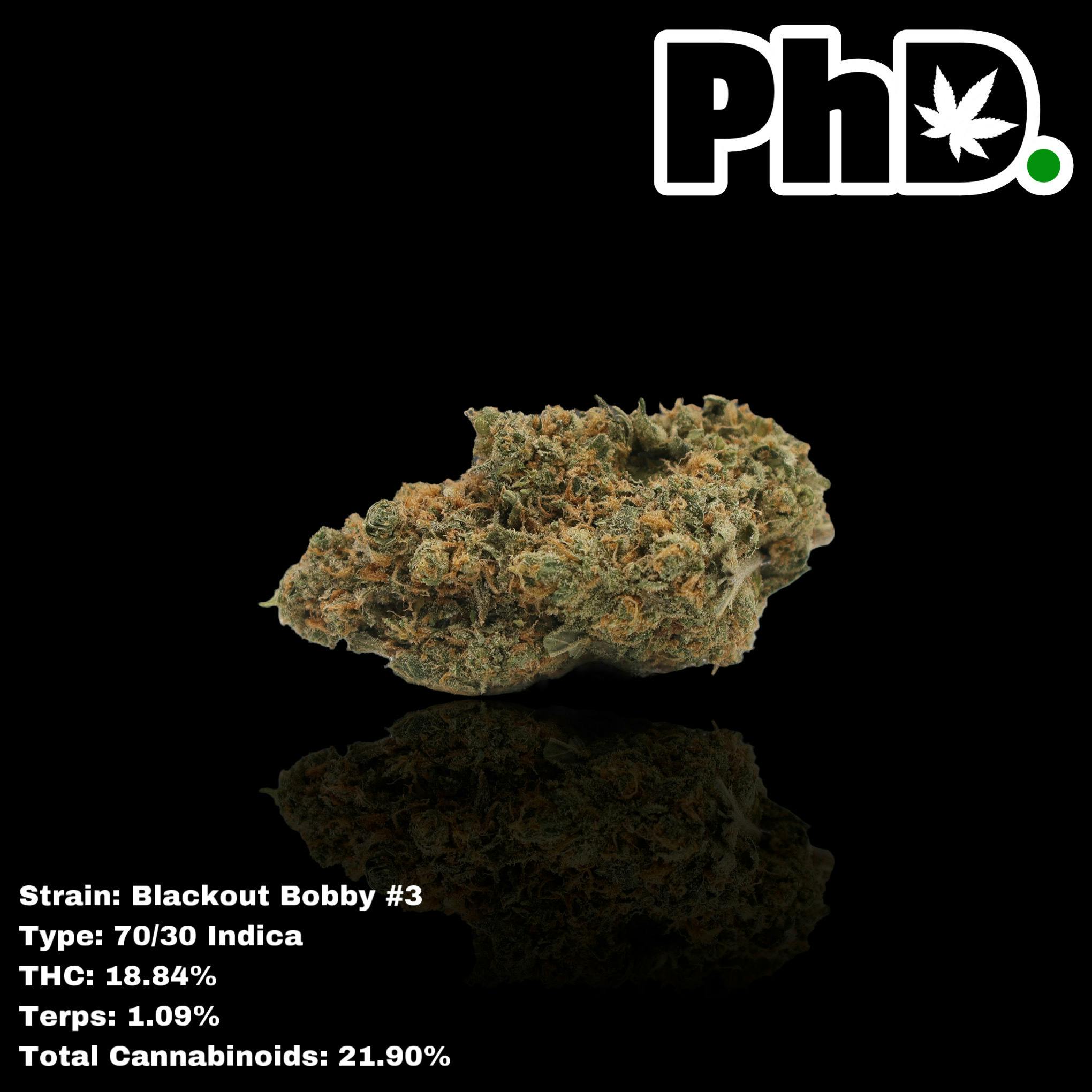 Pharmicated - PhD Indoor Flower - Blackout Bobby 3 - 18.84% tHC - 1