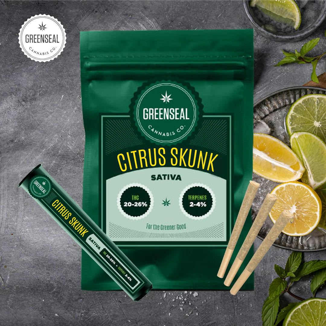 GreenSeal Cannabis Co - Citrus Skunk - 3x0.5G Pre-Rolls - Saskatchewan - 1