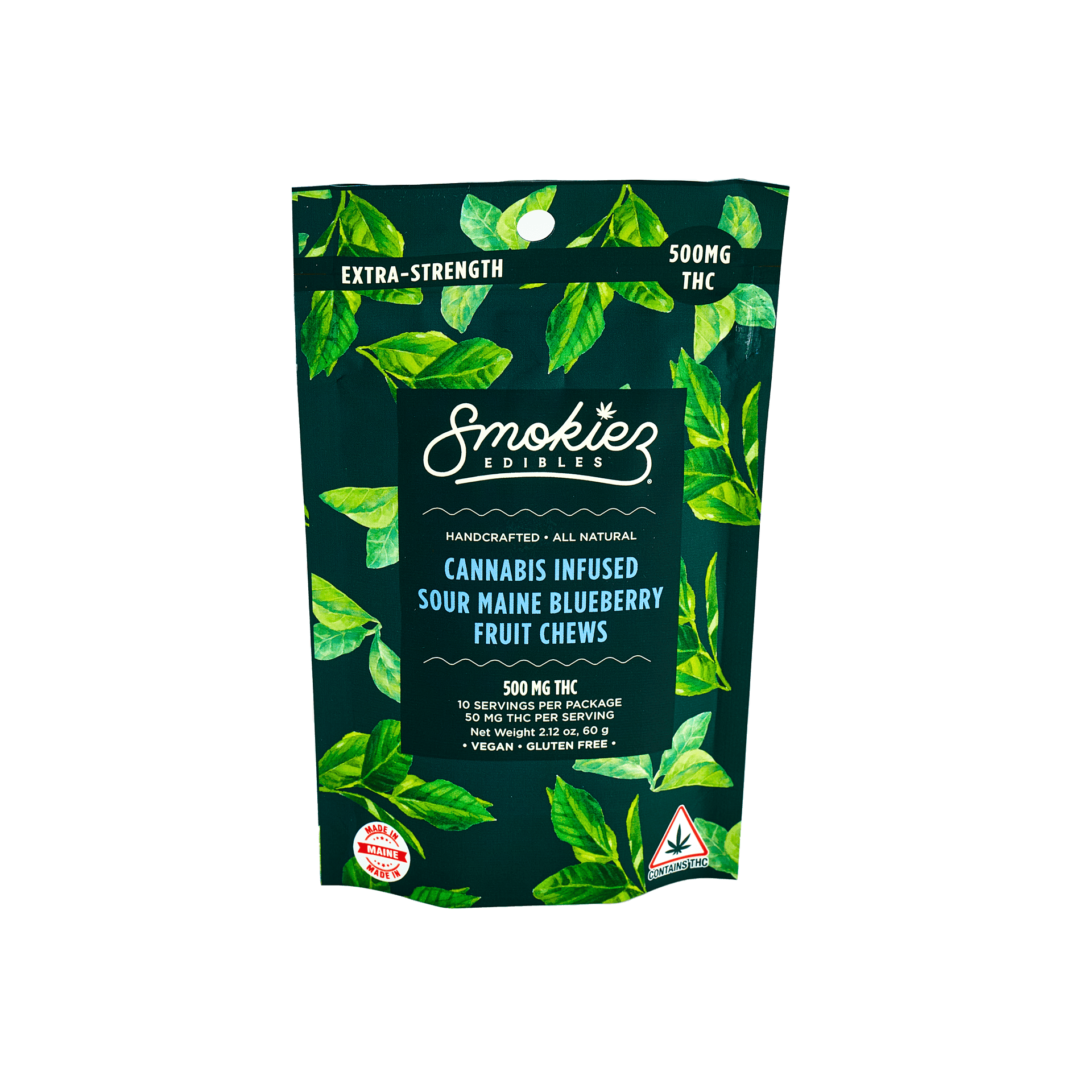Smokiez Edibles - Maine Sour Blueberry Fruit Chews | 500mg | 10ct | 50mg/ea - 1