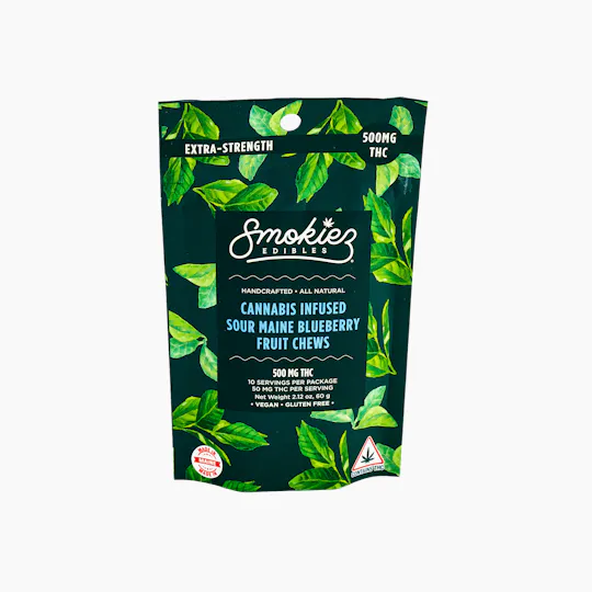 Smokiez Edibles - Maine Sour Blueberry Fruit Chews | 500mg | 10ct | 50mg/ea - 1