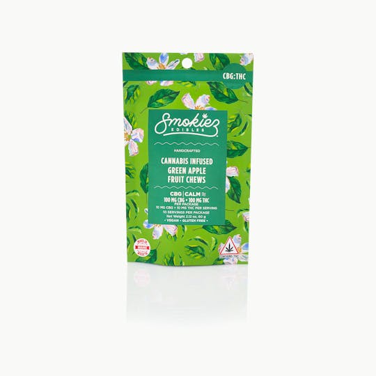 Smokiez Edibles - Smokiez Green Apple 100mg CBG : 100mg THC 1:1 Fruit Chews - ME - 1