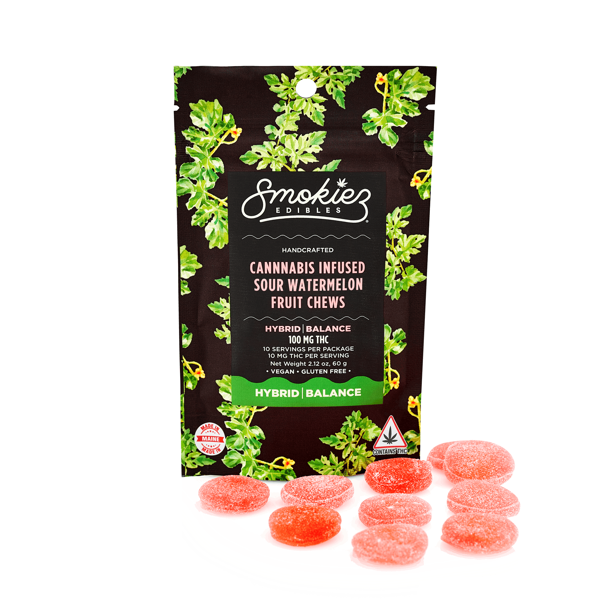 Smokiez Edibles Smokiez HYBRID Sour Watermelon Fruit Chews - 100mg - ME ...