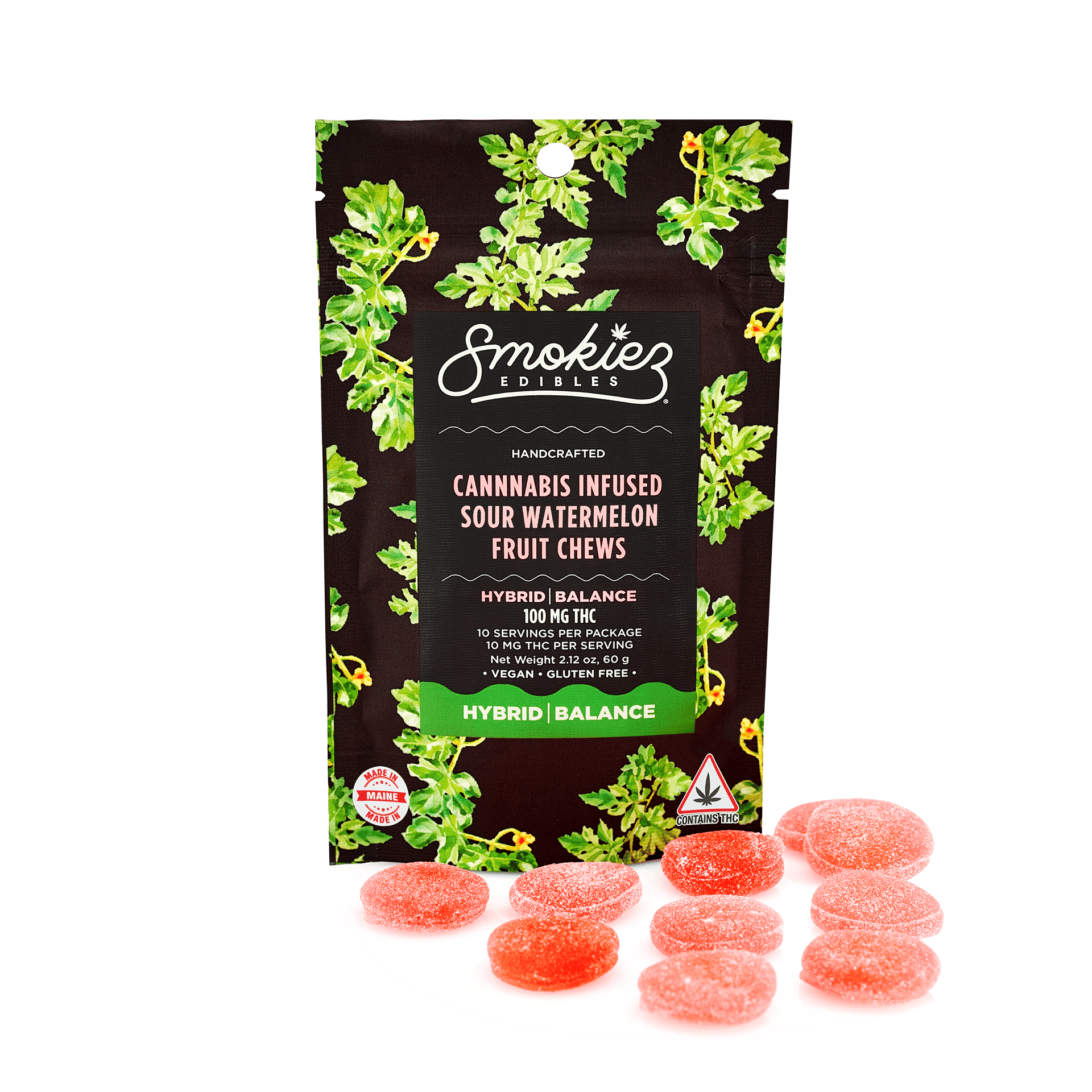 Smokiez Edibles - Sour Watermelon Fruit Chews | 100mg | 10ct | 10mg/ea - 1