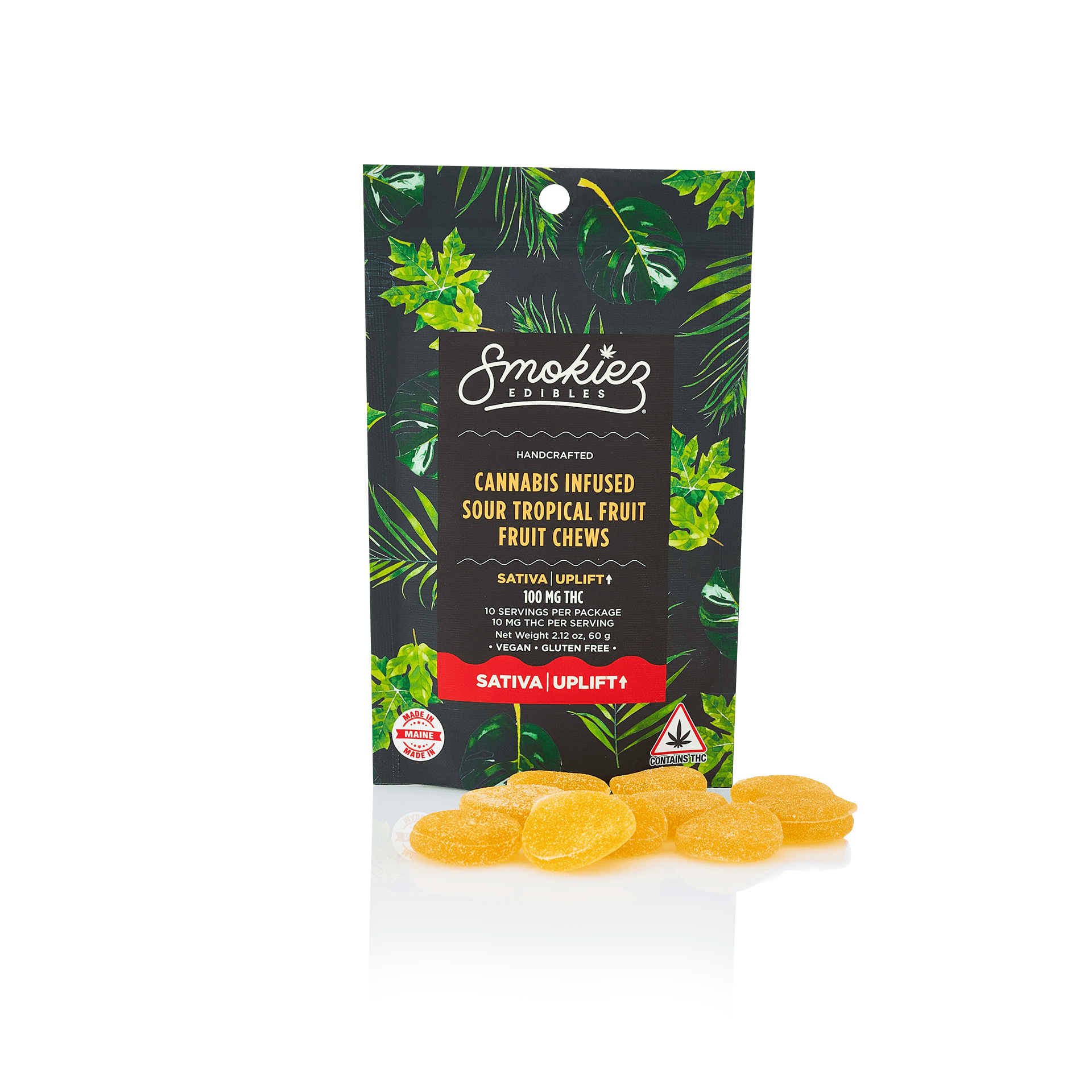 Smokiez Edibles - Sour Tropical Fruit Fruit Chews | 100mg | 10ct | 10mg/ea - 1