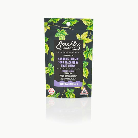 Smokiez Edibles - Smokiez INDICA Sour Blackberry Fruit Chews - 100mg - ME - 1