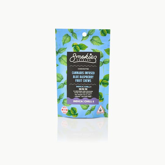 Smokiez Edibles - Smokiez INDICA Blue Raspberry Fruit Chews - 100mg - ME - 1