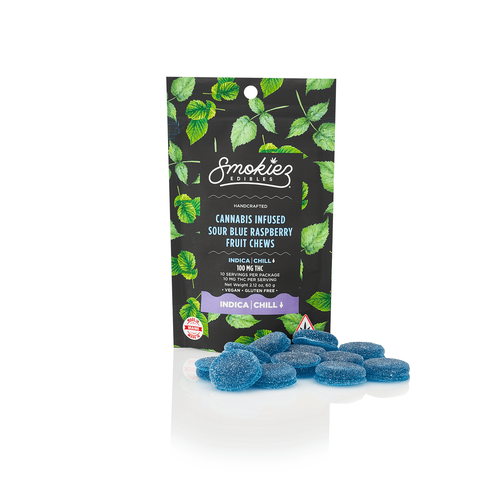 Smokiez Edibles - Sour Blue Rasberry Fruit Chews | 100mg | 10ct | 10mg/ea - 1